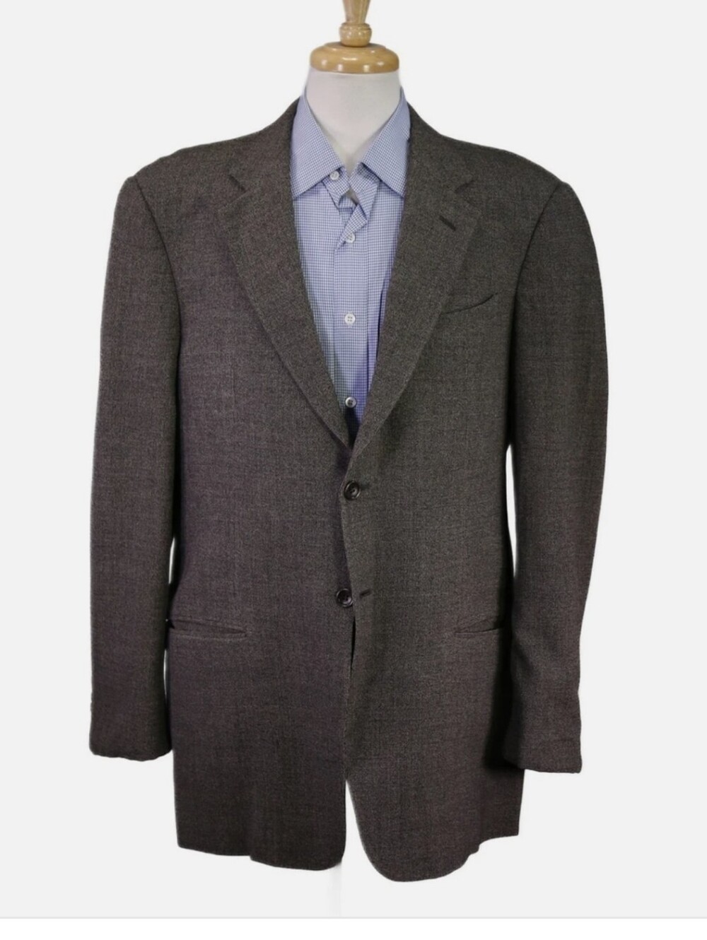 Armani Collezioni Men's Brown Sport Coat with Subtle Gray Weave